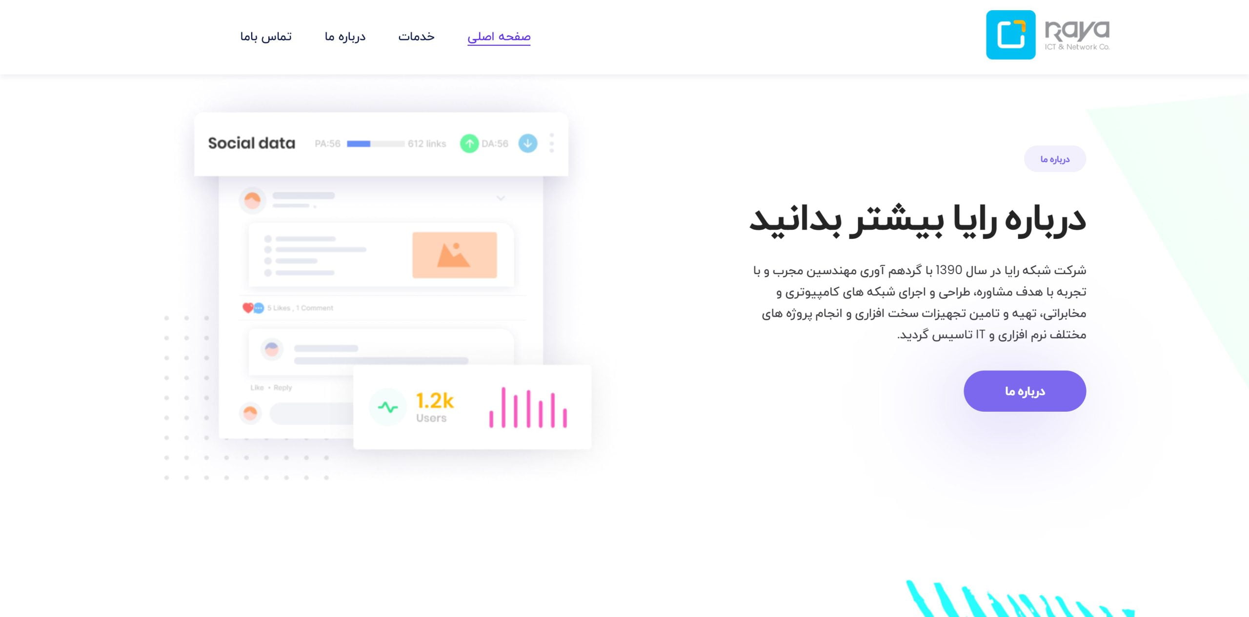 طراحی سایت خدمات شبکه رایا